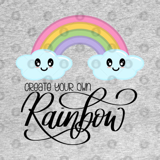 Create Your Own Rainbow with Kawaii Cute Clouds in Green by Kelly Gigi